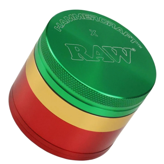 HAMMERCRAFT X RAW Aluminium Grinder L Rasta 4parts 63mm