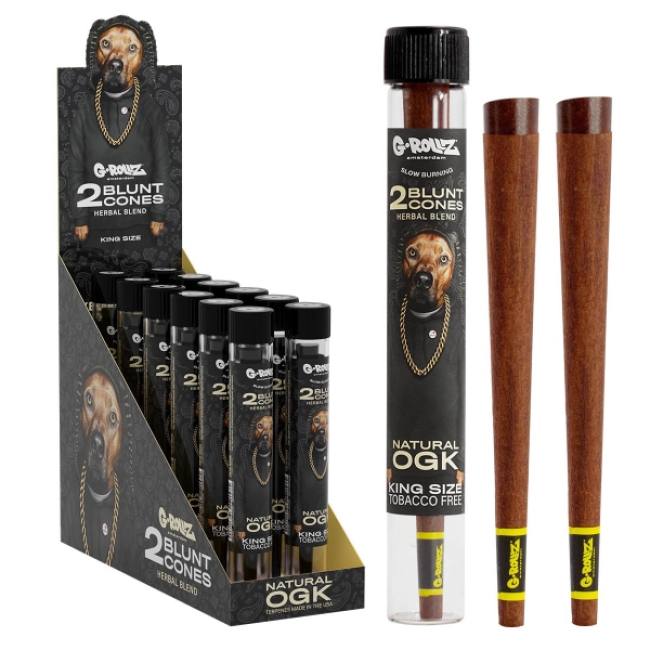 G-Rollz Terpene Infused Herbal Tea Blunt Natural OGK 2pcs