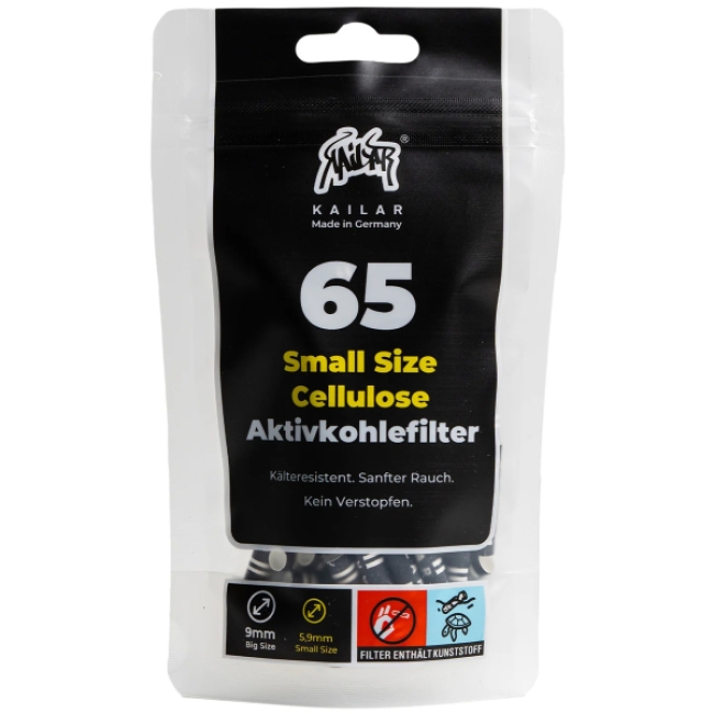 Kailar Aktivkohlefilter 5.9mm Black 65pcs